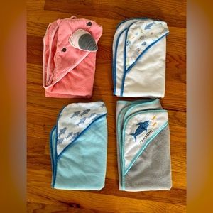 Set of Four Hooded Towels Baby Towels